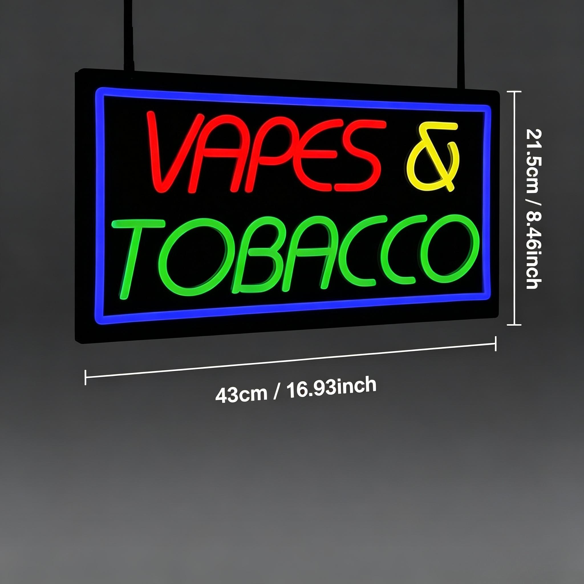 Tobacco and Vape Neon Sign USB - Vaping Store recension och pris